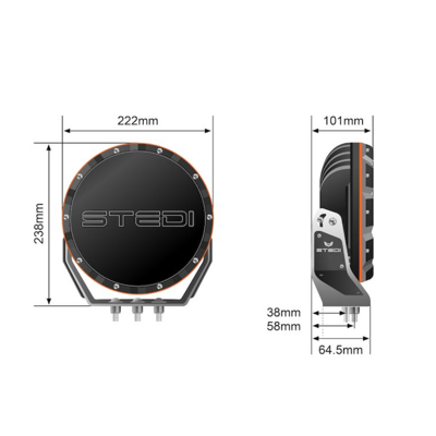 STEDI Type-X 8.5” Sport LED Driving Lights (Single Light)